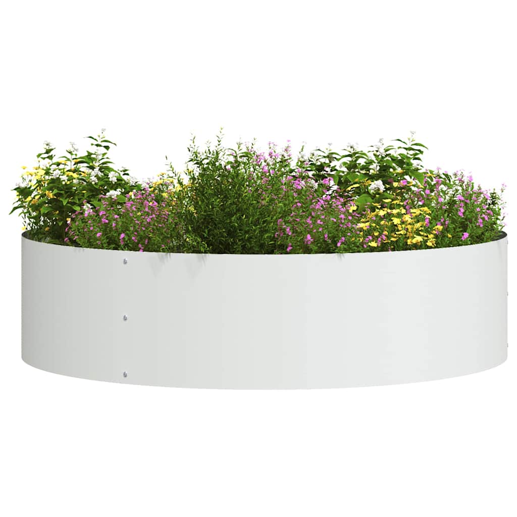 Vasi da giardino 5 pcs Bianco 80 x 80 x 20 cm Acciaio