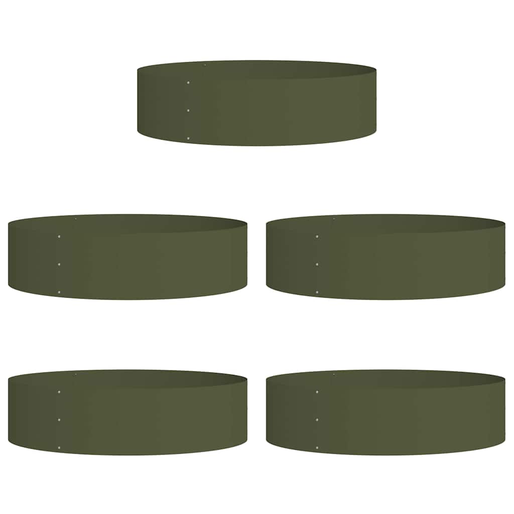 Vasi da giardino 5 pcs Oliver verde 80 x 80 x 20 cm Acciaio