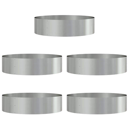 Vasi da giardino 5 pcs Argento 80 x 80 x 20 cm Acciaio zincato