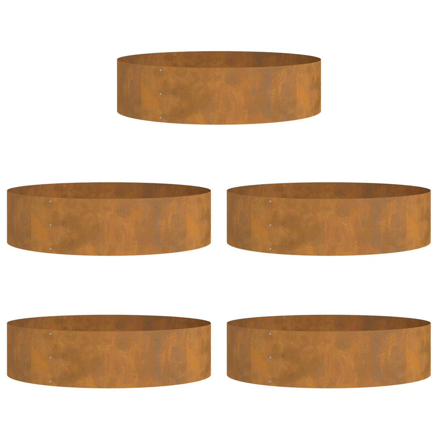 Anello per vaso 5 pcs Marrone 80 x 80 x 20 cm Acciaio CorTen