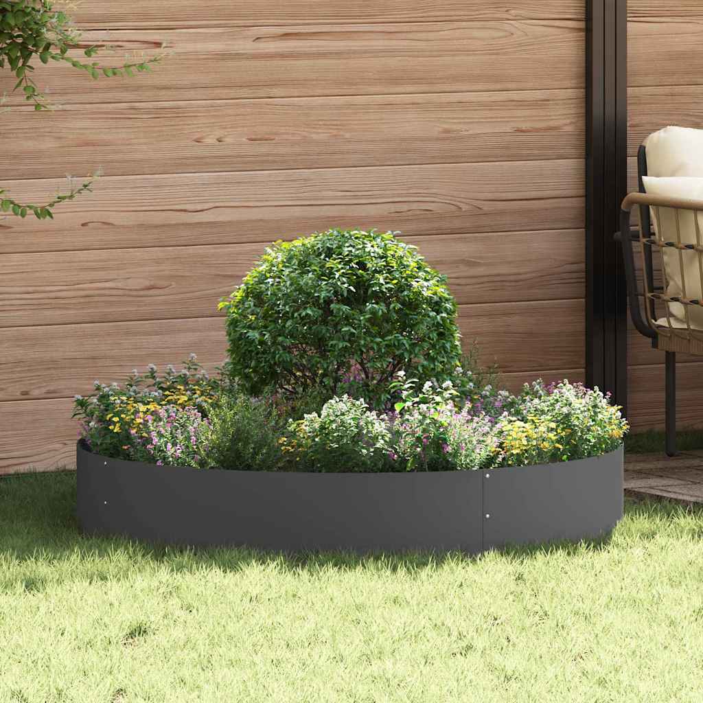 Vasi da giardino 5 pcs Nero 120 x 120 x 20 cm Acciaio