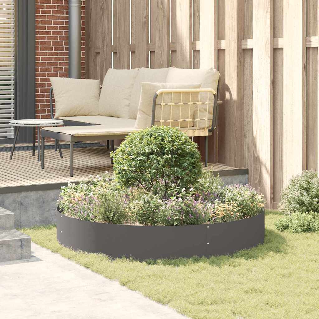 Vasi da giardino 5 pcs Nero 120 x 120 x 20 cm Acciaio