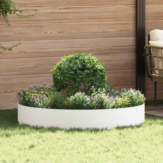 Vasi da giardino 5 pcs Bianco 120 x 120 x 20 cm Acciaio