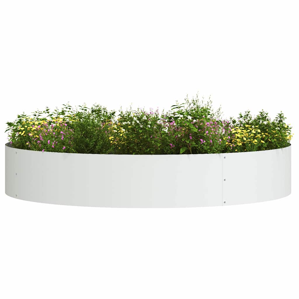 Vasi da giardino 5 pcs Bianco 120 x 120 x 20 cm Acciaio