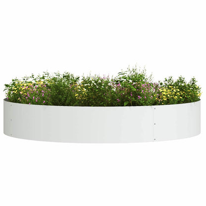 Vasi da giardino 5 pcs Bianco 120 x 120 x 20 cm Acciaio