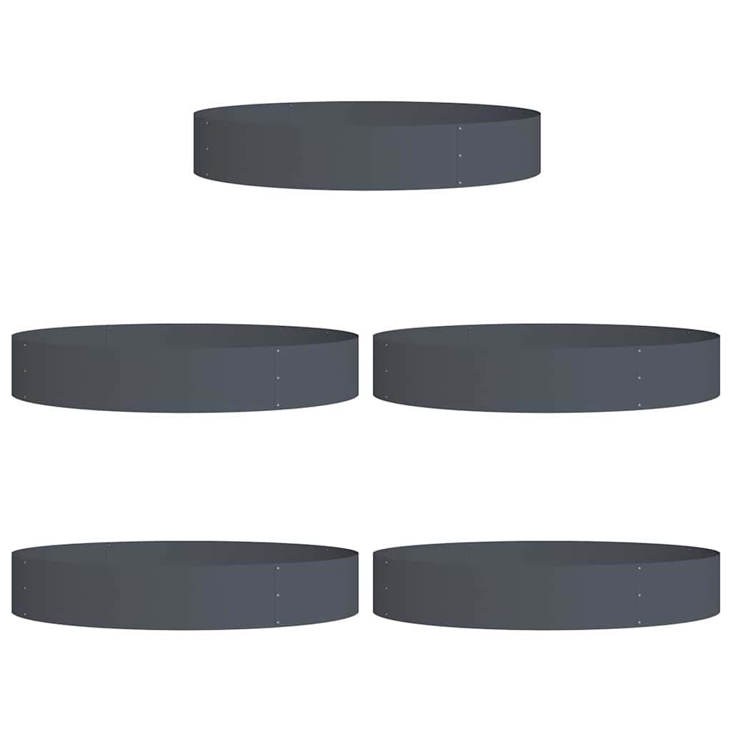 Vasi da giardino 5 pcs Antracite 120 x 120 x 20 cm Acciaio