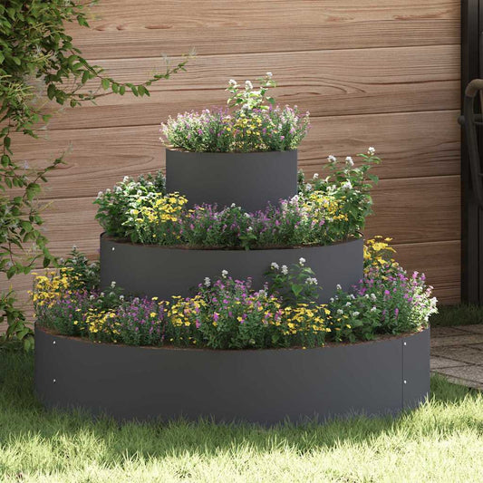 Vaso da giardino Antracite 90 x 90 x 20 cm Acciaio