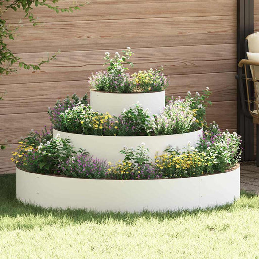Vaso da giardino Bianco 120 x 120 x 20 cm Acciaio