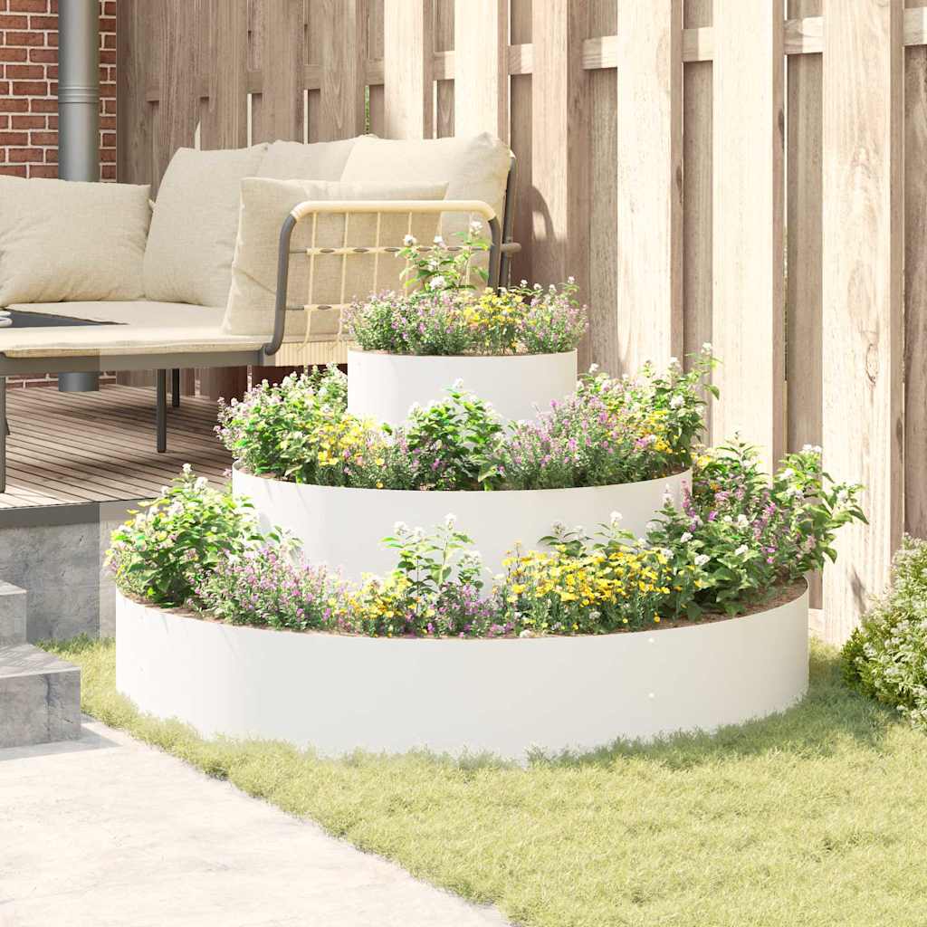 Vaso da giardino Bianco 120 x 120 x 20 cm Acciaio