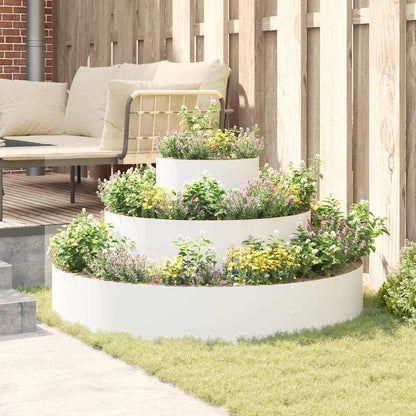 Vaso da giardino Bianco 120 x 120 x 20 cm Acciaio