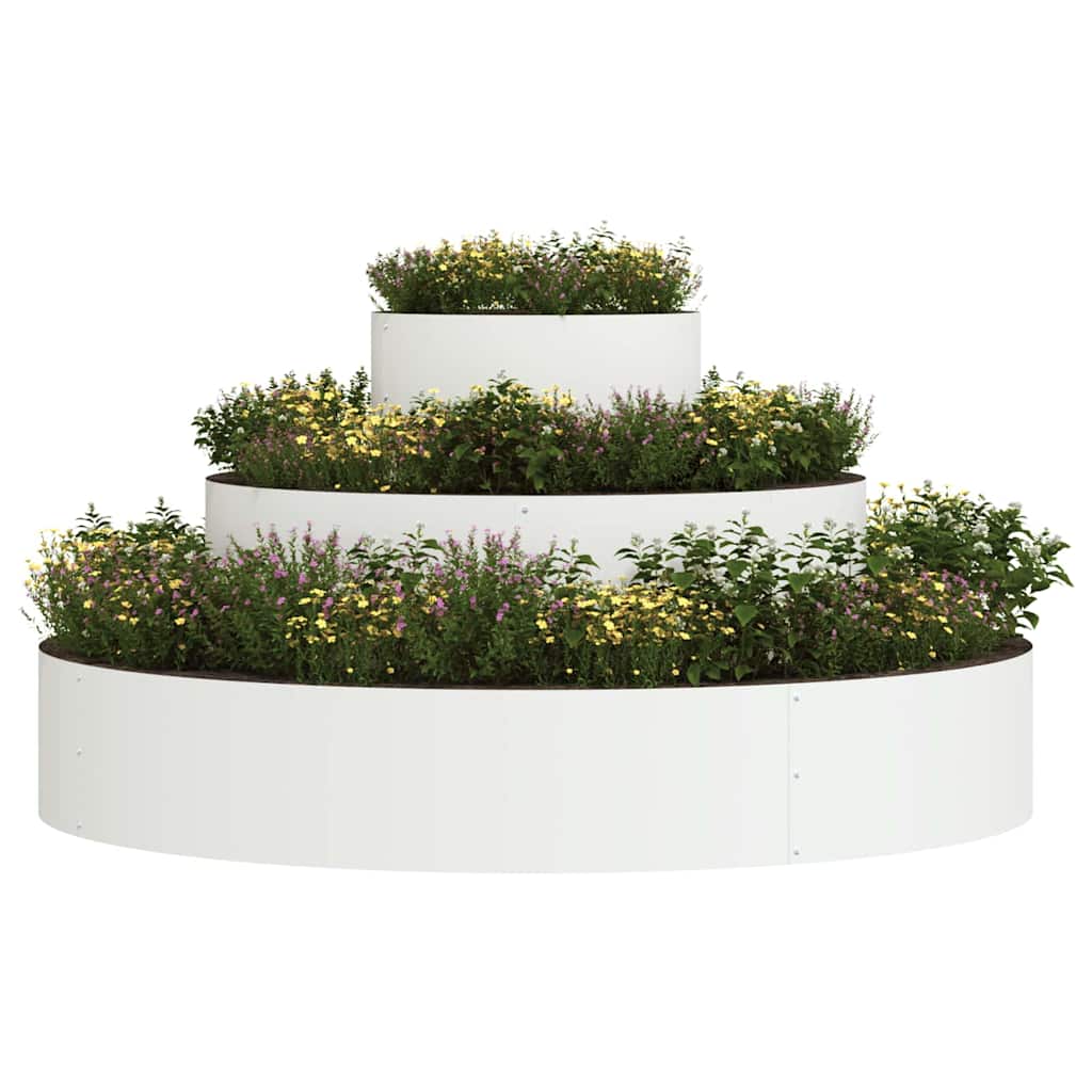 Vaso da giardino Bianco 120 x 120 x 20 cm Acciaio