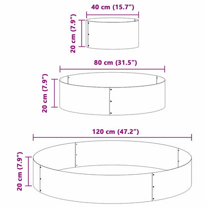 Vaso da giardino Bianco 120 x 120 x 20 cm Acciaio