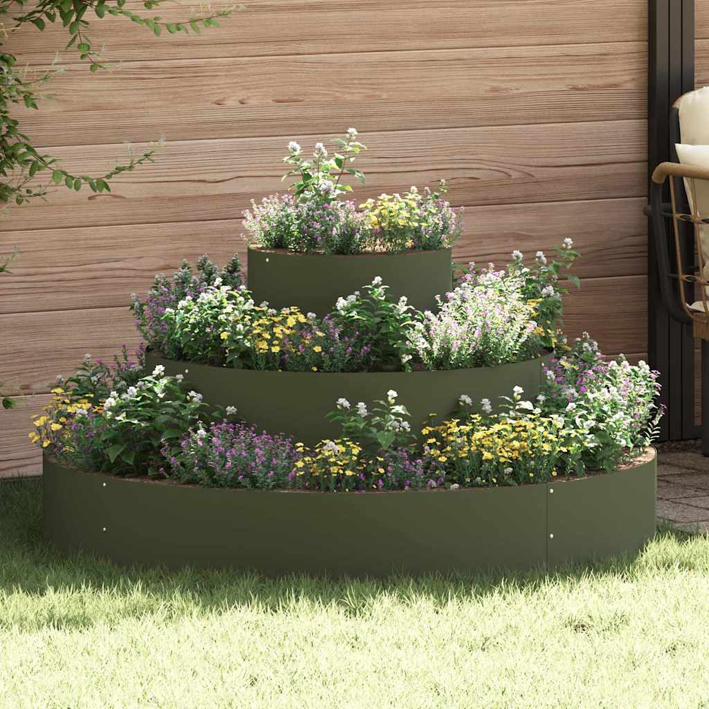 Vaso da giardino Oliver verde 120 x 120 x 20 cm Acciaio