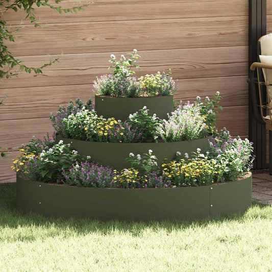 Vaso da giardino Oliver verde 120 x 120 x 20 cm Acciaio