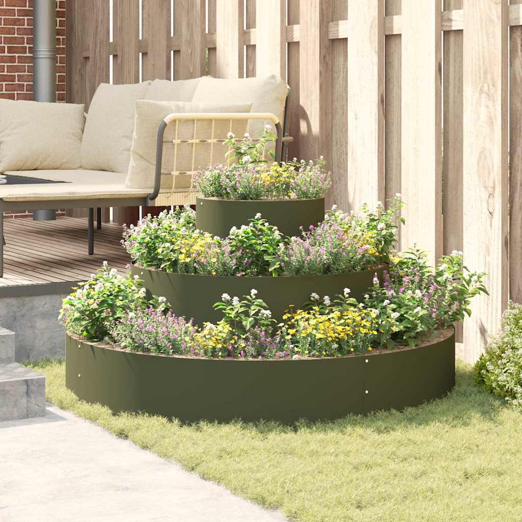 Vaso da giardino Oliver verde 120 x 120 x 20 cm Acciaio
