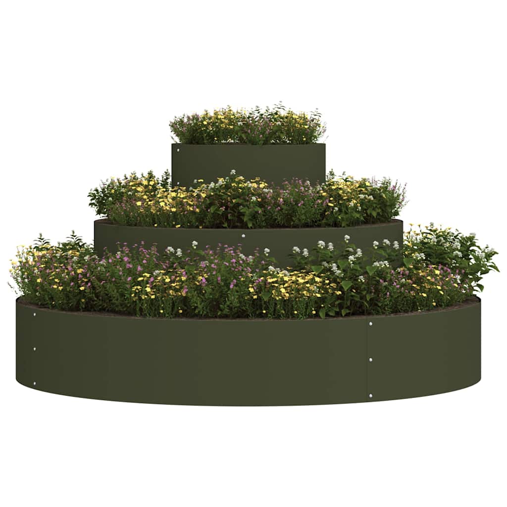 Vaso da giardino Oliver verde 120 x 120 x 20 cm Acciaio