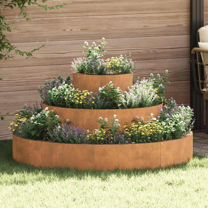 Vaso da giardino Marrone 120 x 120 x 20 cm Acciaio CorTen