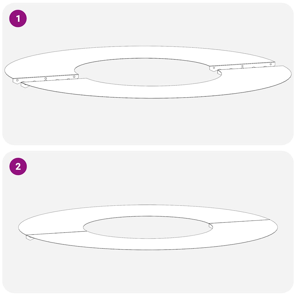 Anelli di Albero Piatto 5 pcs Argento Ø30 / 60 cm Acciaio zincato