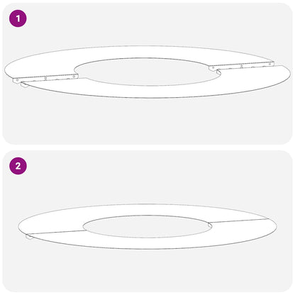 Anelli di Albero Piatto 5 pcs Argento Ø30 / 60 cm Acciaio zincato