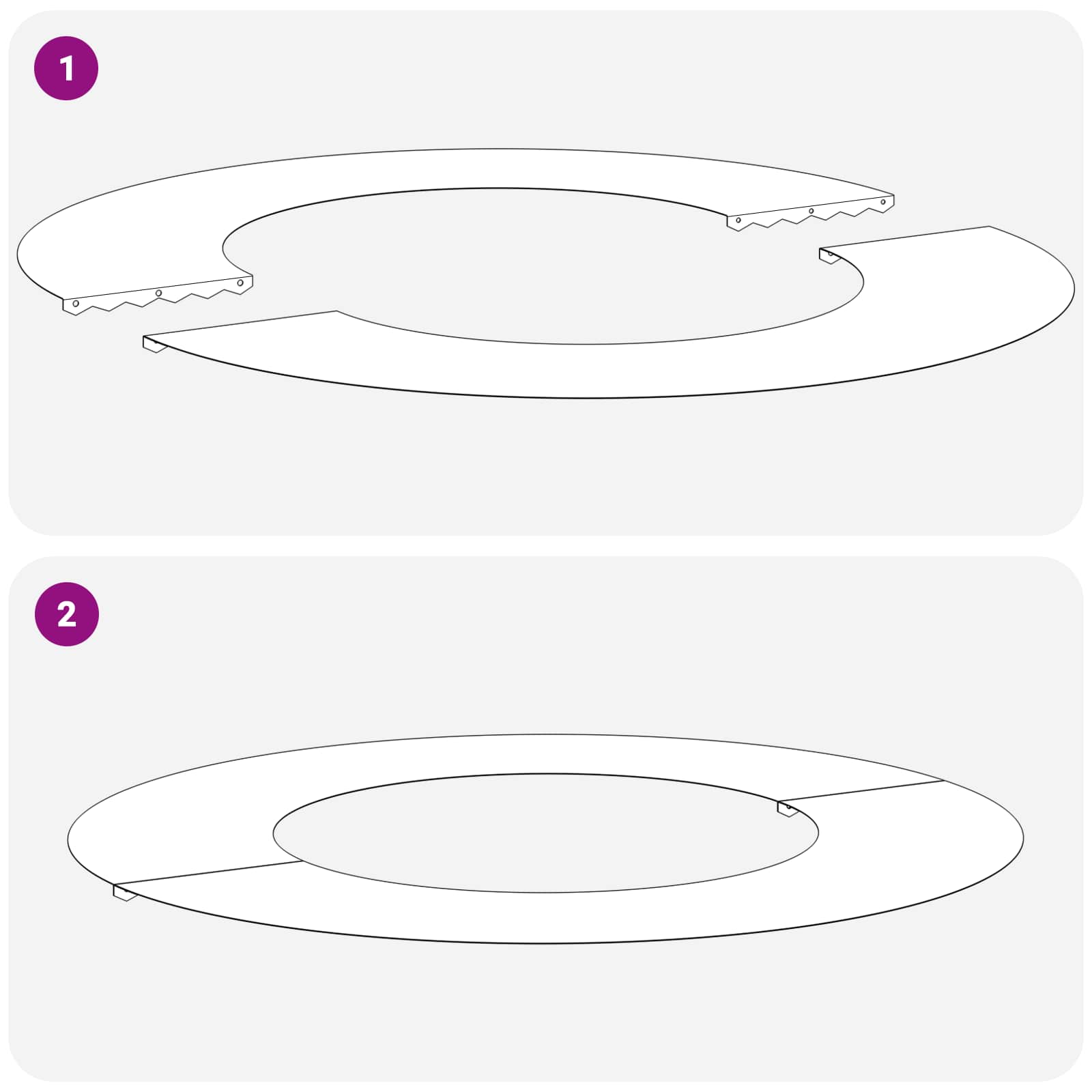 adatto per Anelli d'Albero Piatto 5 pcs Marrone Ø40 / 70 cm | homemem39