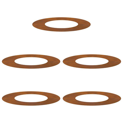 Anelli di Albero Piatto 5 pcs Marrone Ø40 / 70 cm acciaio corten