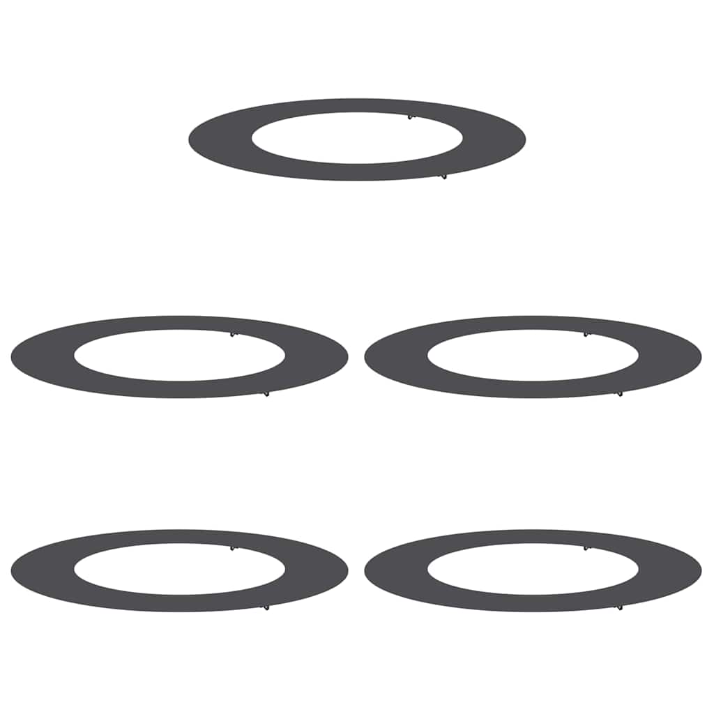 Anelli di Albero Piatto 5 pcs Nero Ø50 / 80 cm Acciaio