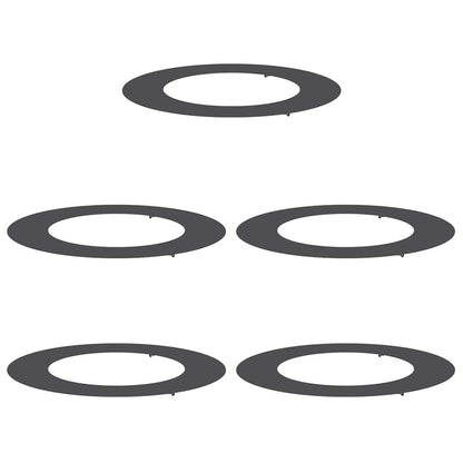Anelli di Albero Piatto 5 pcs Nero Ø50 / 80 cm Acciaio