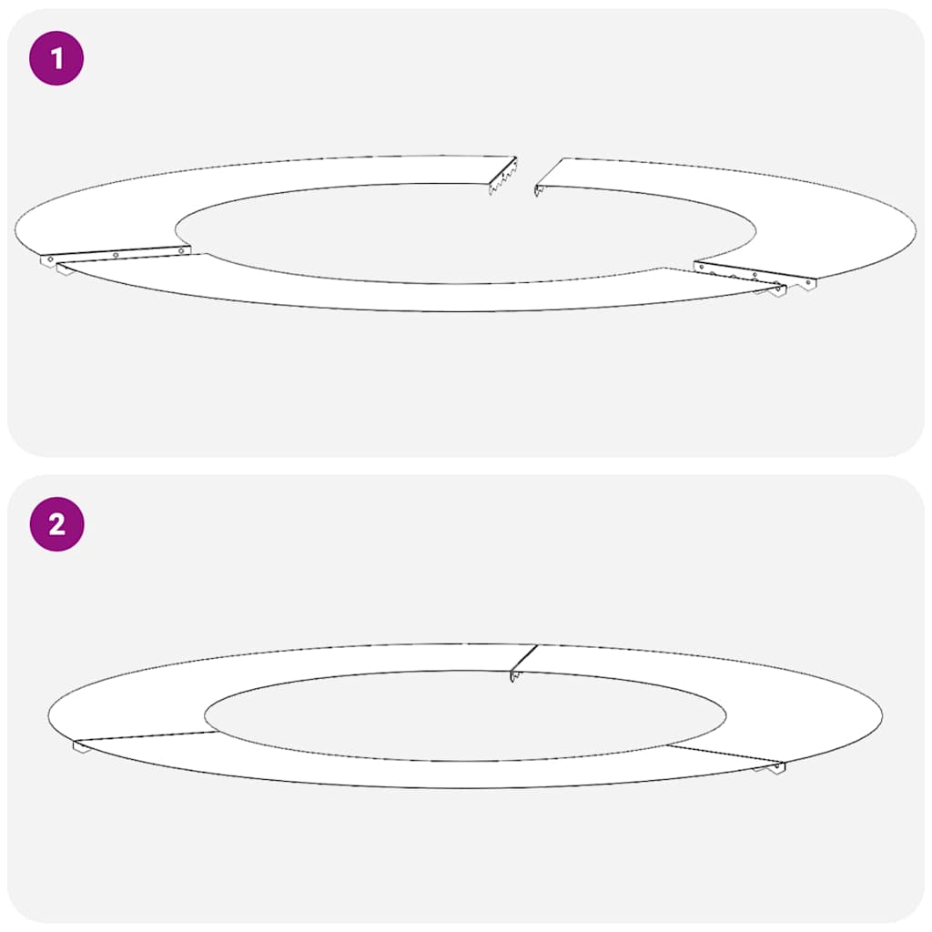 Anelli di Albero Piatto 5 pcs Antracite Ø50 / 80 cm Acciaio