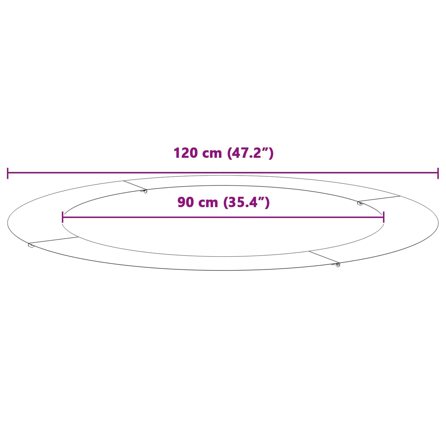 adatto per Anello d'Albero Piatto Marrone Ø60 / 90 cm