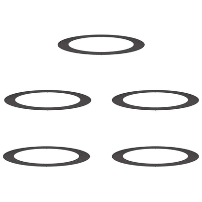 Anelli di Albero Piatto 5 pcs Nero Ø90 / 120 cm Acciaio