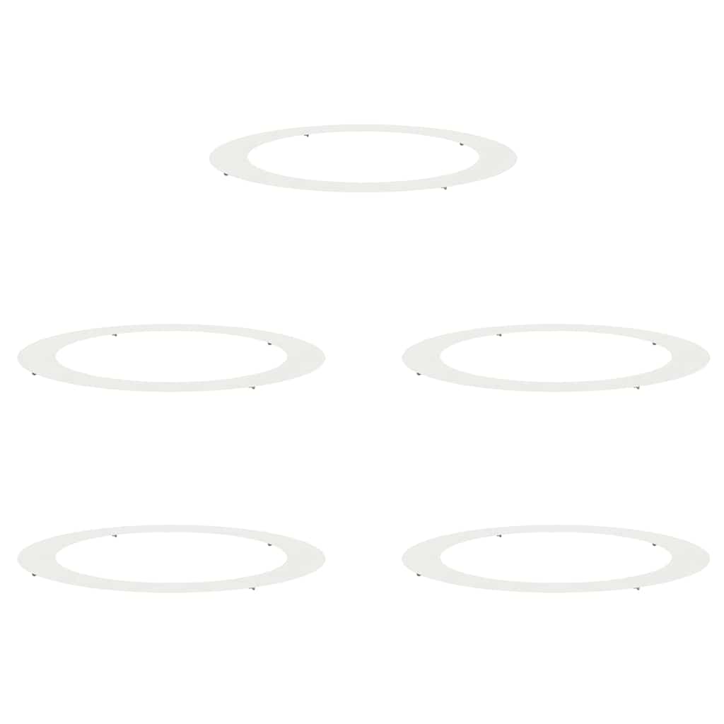 Anelli di Albero Piatto 5 pcs Bianco Ø90 / 120 cm Acciaio