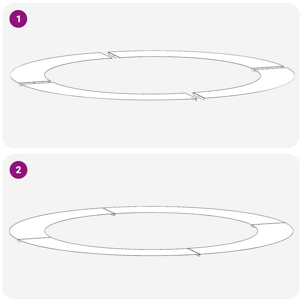 Anelli di Albero Piatto 5 pcs Antracite Ø90 / 120 cm Acciaio