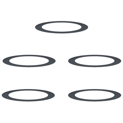 Anelli di Albero Piatto 5 pcs Antracite Ø90 / 120 cm Acciaio
