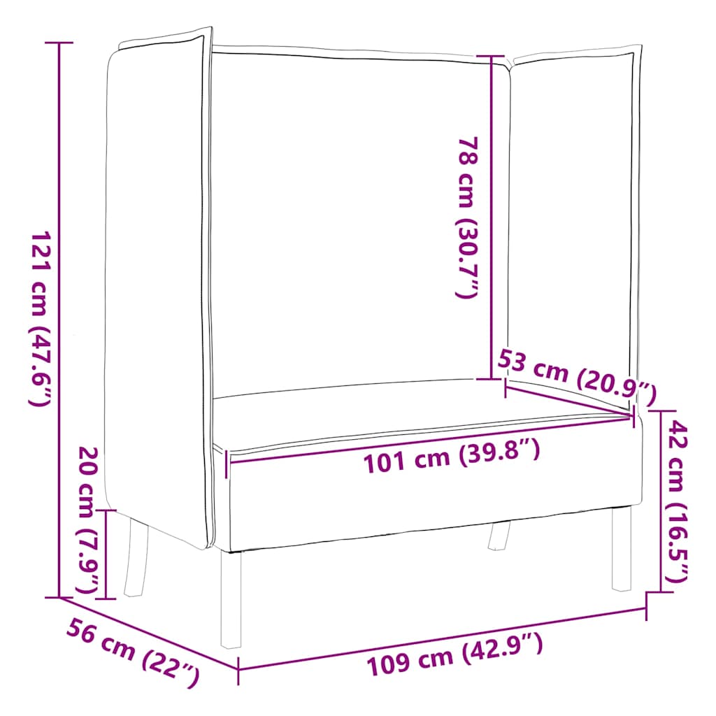 Divano alto Marrone scuro 109 x 56 x 121 cm Tessuto - homemem39