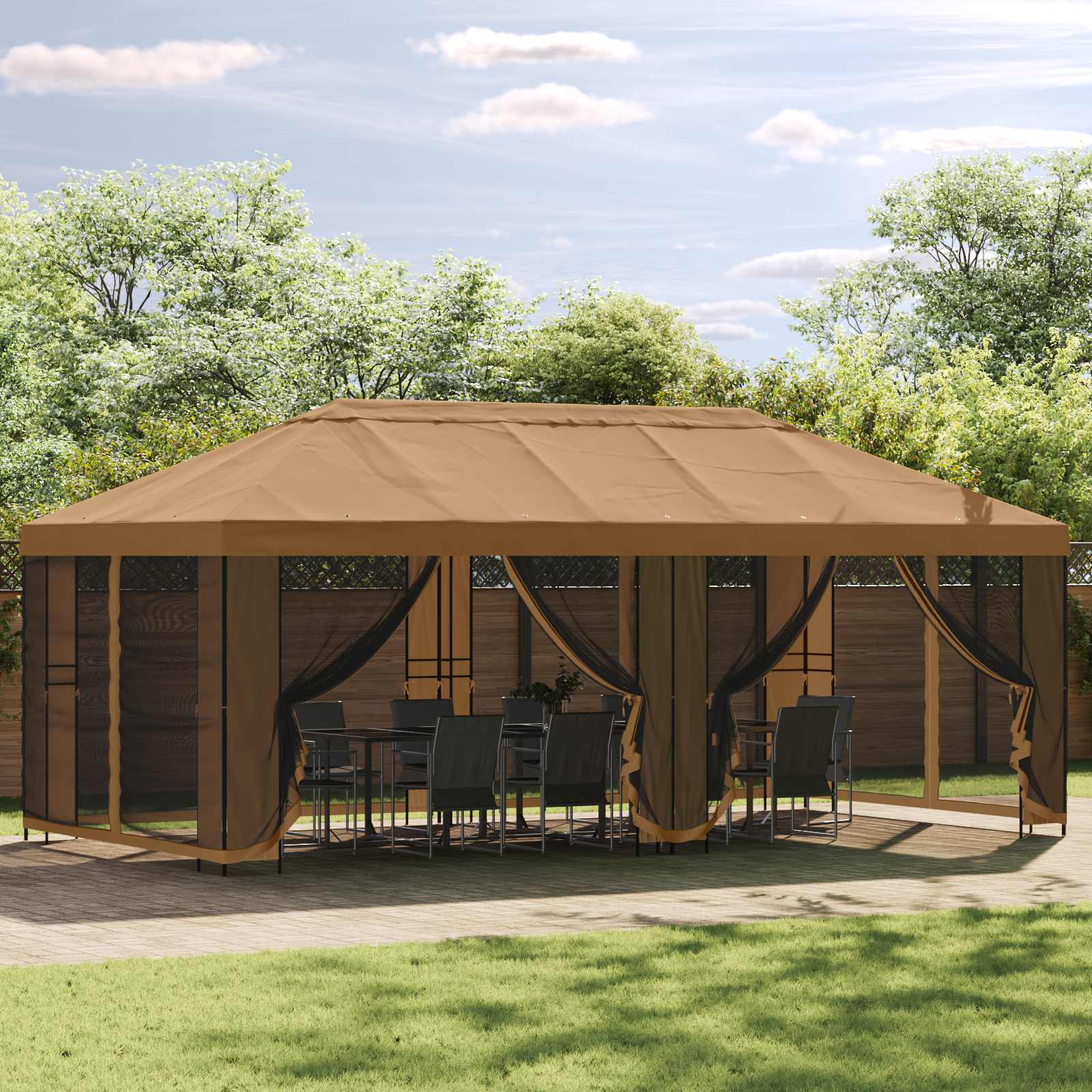 Struttura Gazebo 6 x 3 m Nero Acciaio | homemem39