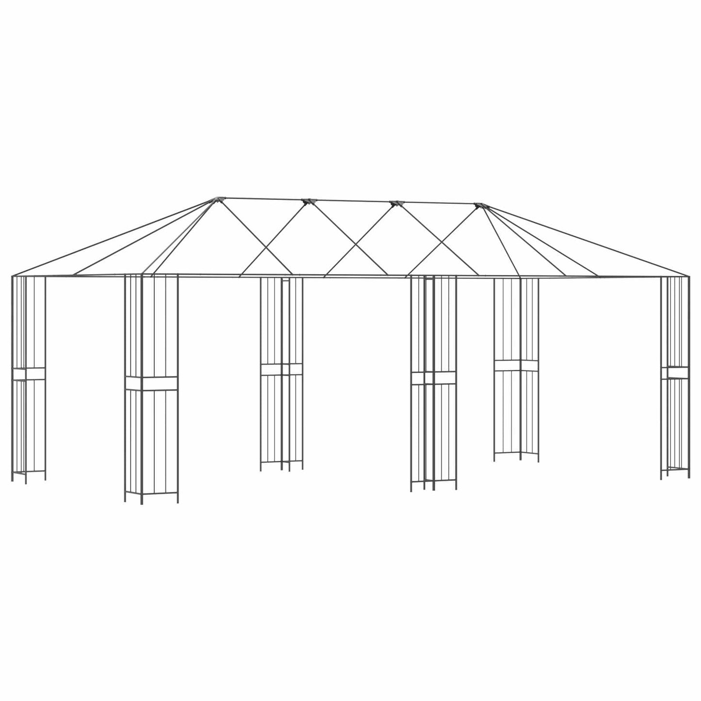 Struttura Gazebo 6 x 3 m Nero Acciaio | homemem39