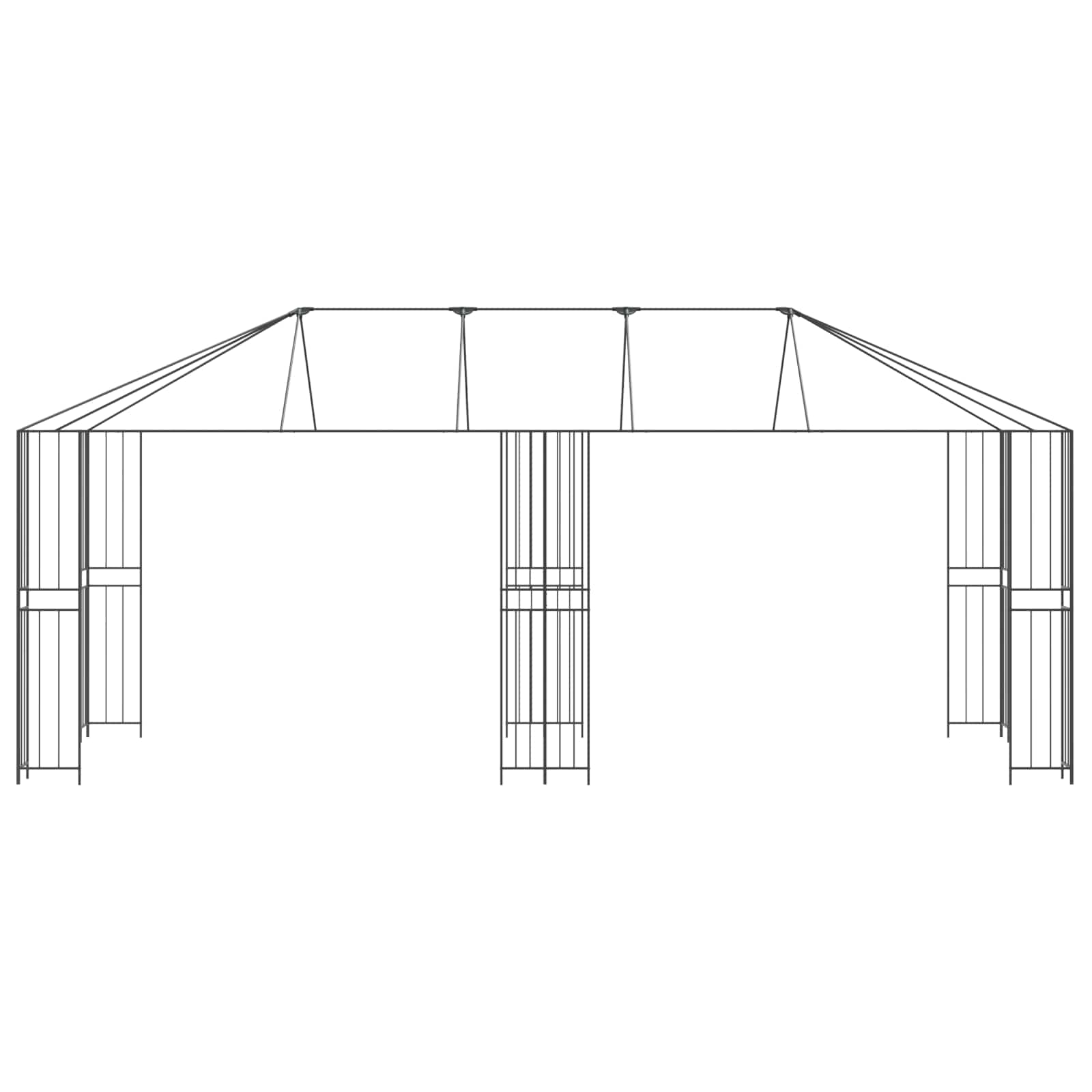 Struttura Gazebo 6 x 3 m Nero Acciaio | homemem39