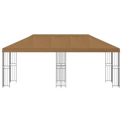 Gazebo con pareti laterali 6 x 3 m Beige Poliestere e Acciaio