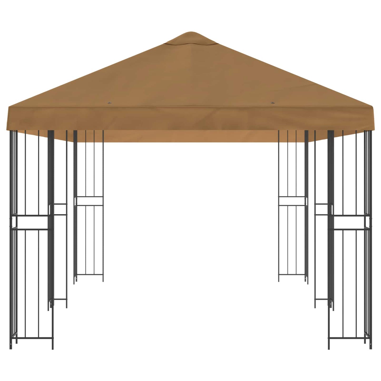 Gazebo con pareti laterali 6 x 3 m Beige Poliestere e Acciaio