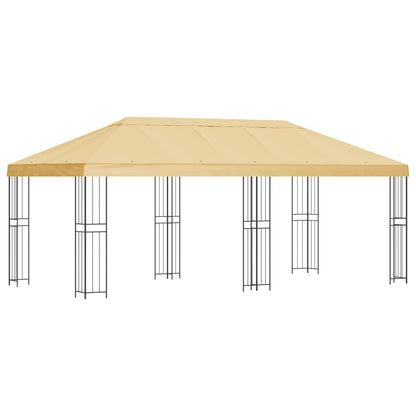 Gazebo con pareti laterali 6 x 3 m Crema Poliestere e Acciaio | homemem39