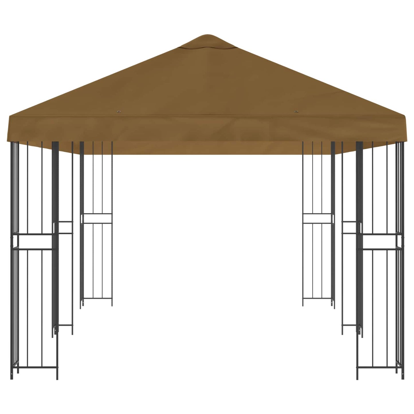 Gazebo con pareti laterali 6 x 3 m Tortora Poliestere e Acciaio