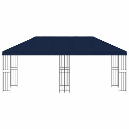 Gazebo con pareti laterali 6 x 3 m Blu Poliestere e Acciaio 190