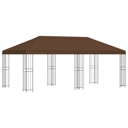 Gazebo con pareti laterali 6 x 3 m Marrone Poliestere e Acciaio | homemem39