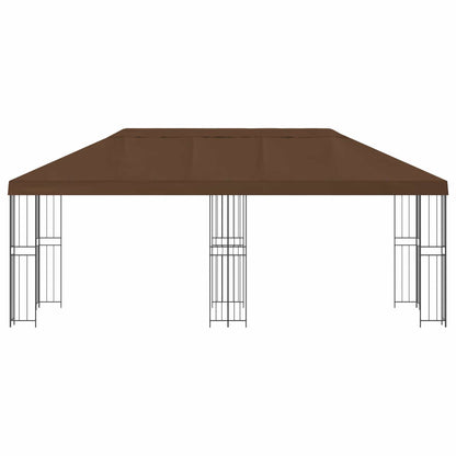 Gazebo con pareti laterali 6 x 3 m Marrone Poliestere e Acciaio | homemem39