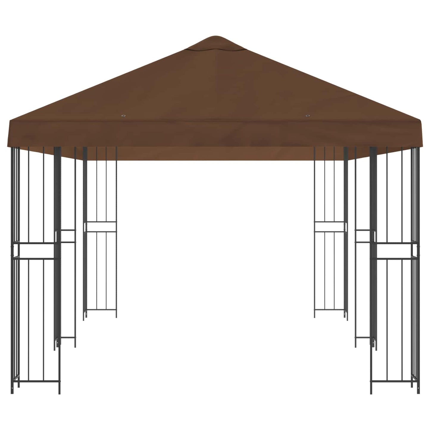 Gazebo con pareti laterali 6 x 3 m Marrone Poliestere e Acciaio | homemem39