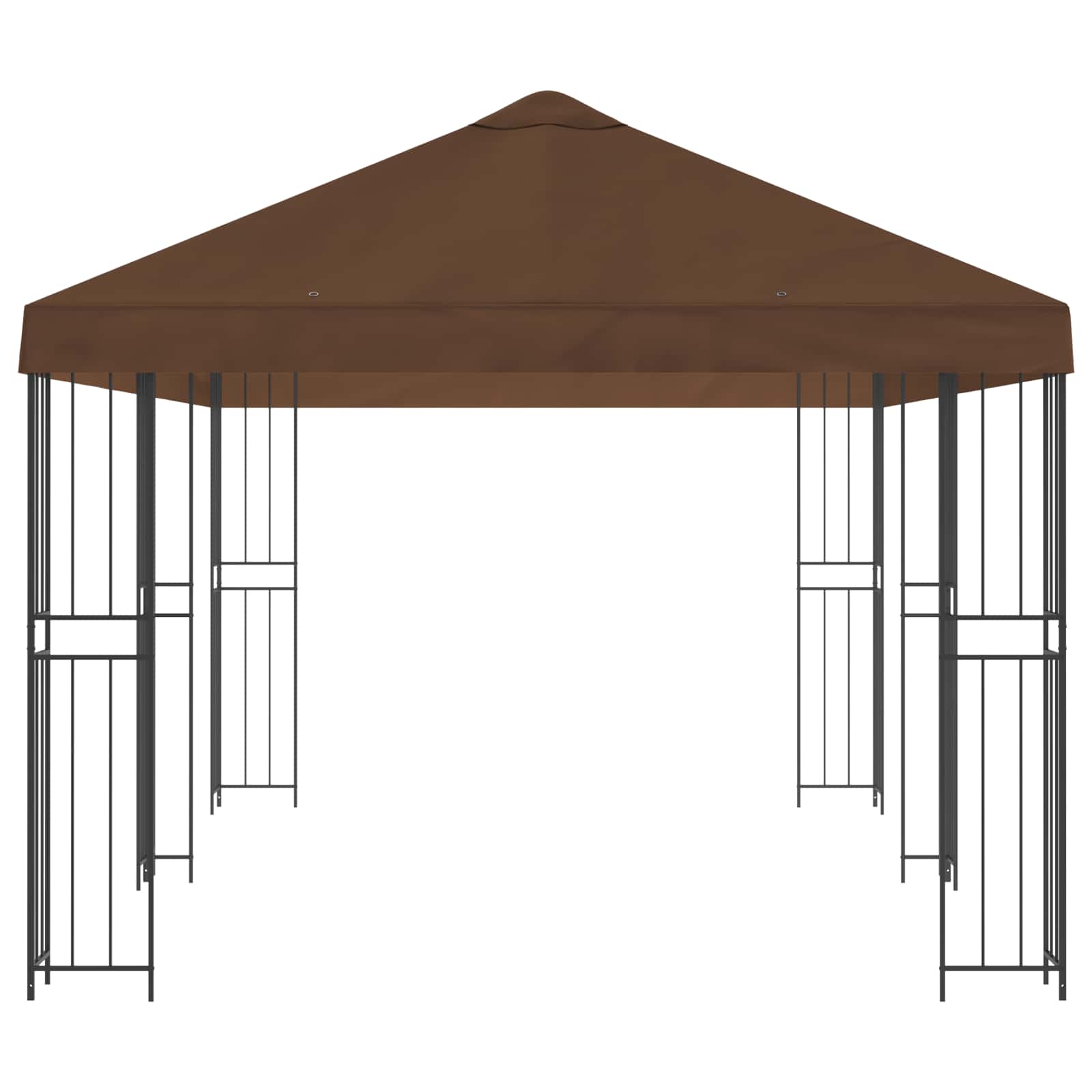 Gazebo con pareti laterali 6 x 3 m Marrone Poliestere e Acciaio | homemem39