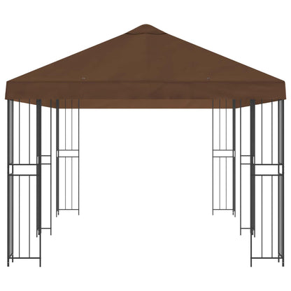 Gazebo con pareti laterali 6 x 3 m Marrone Poliestere e Acciaio | homemem39