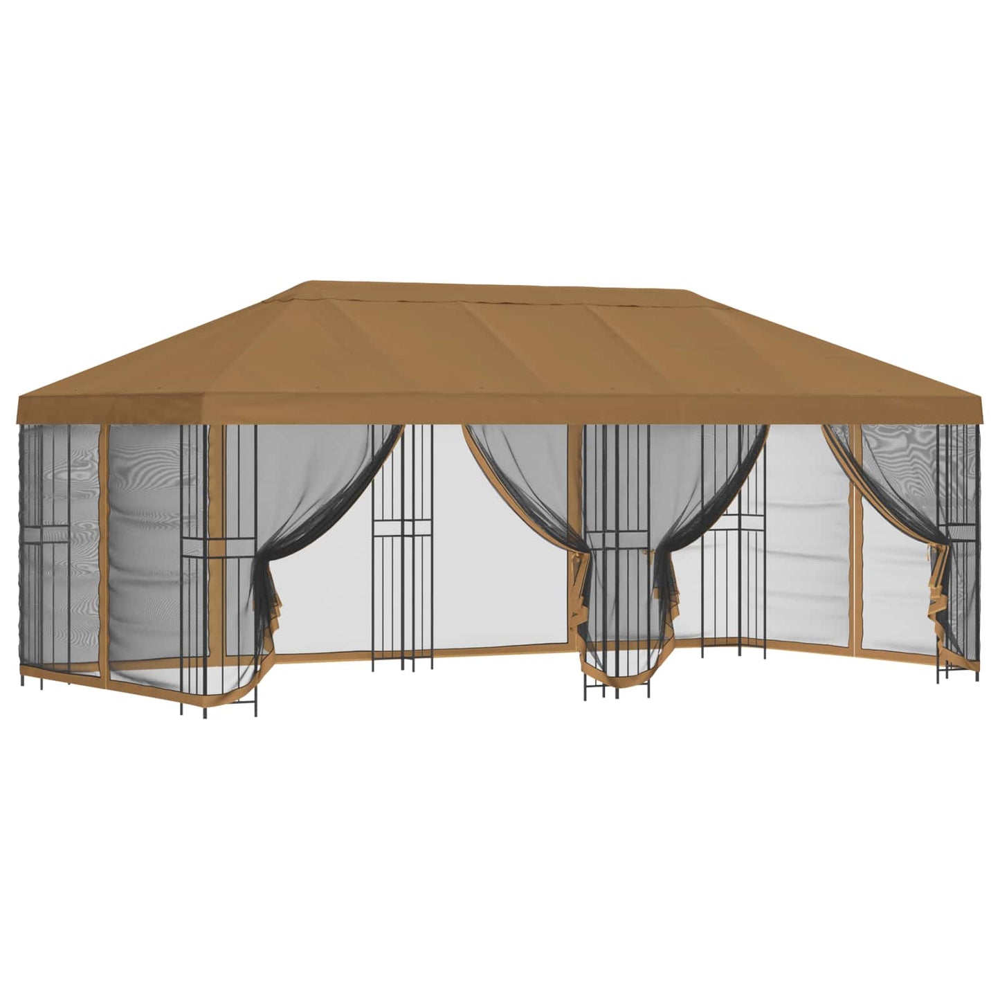 Gazebo con pareti laterali 6 x 3 m Beige Poliestere e Acciaio | homemem39