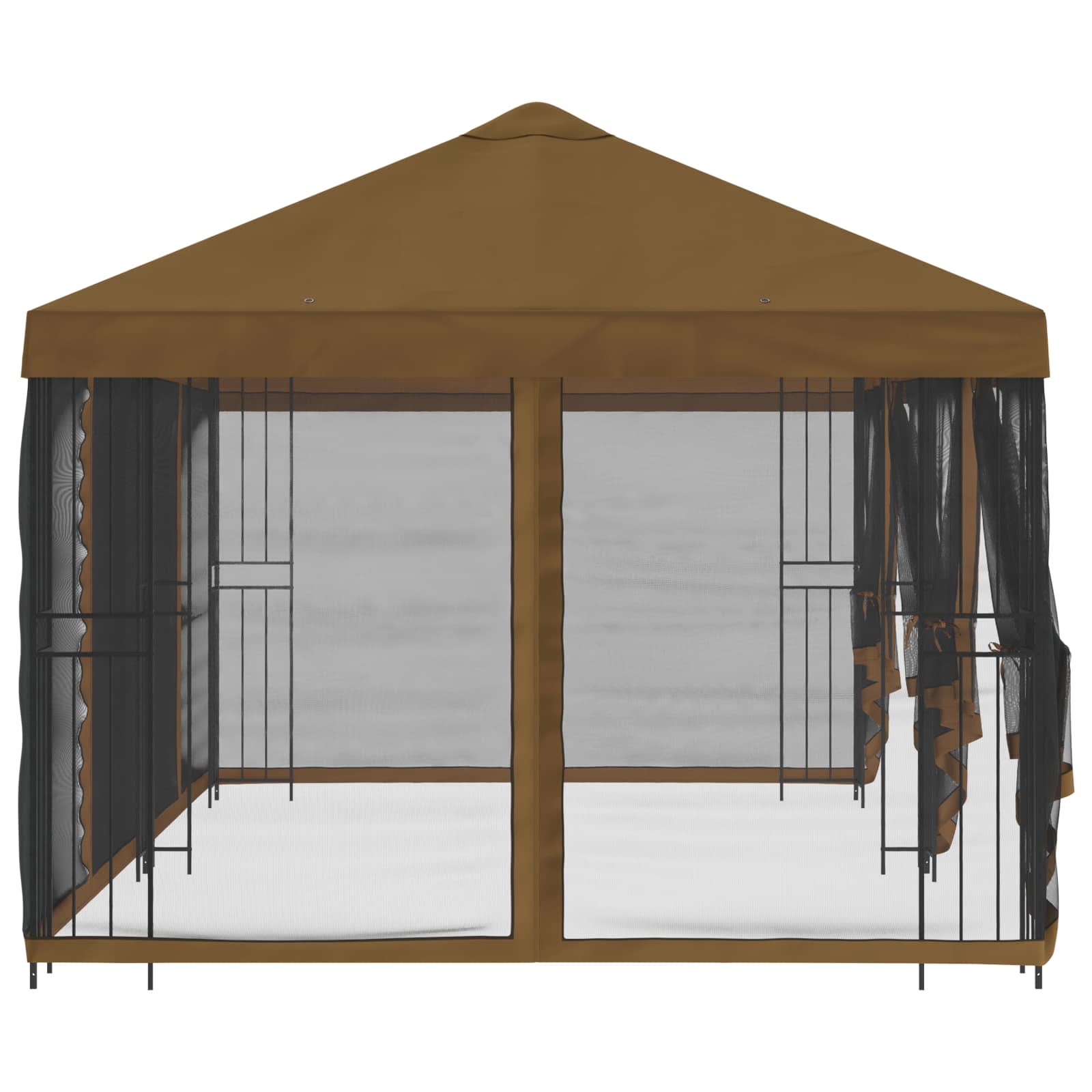 Gazebo con pareti laterali 6 x 3 m Tortora Poliestere e Acciaio | homemem39