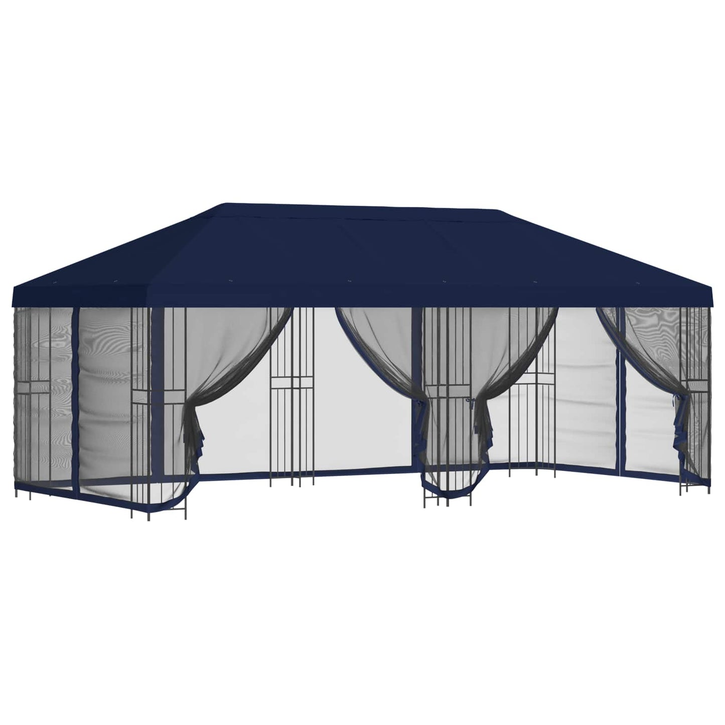 Gazebo con pareti laterali 6 x 3 m Blu Poliestere e Acciaio 190 | homemem39